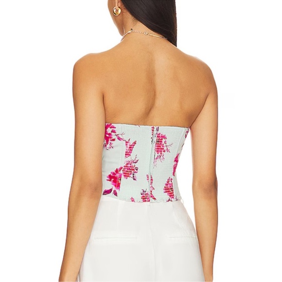 Favorite Daughter The Lanai Bustier Strapless Corset Top Size 12 Summer Peony - Picture 2 of 14